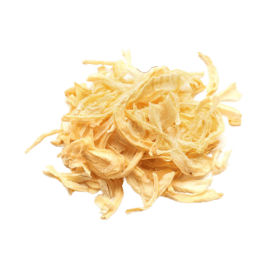 dehydrated onions in a pile